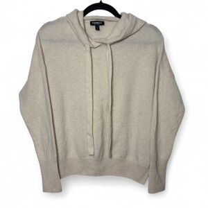 Express 100% Cashmere Cream Hoodie Sweater Small Soft Luxe
